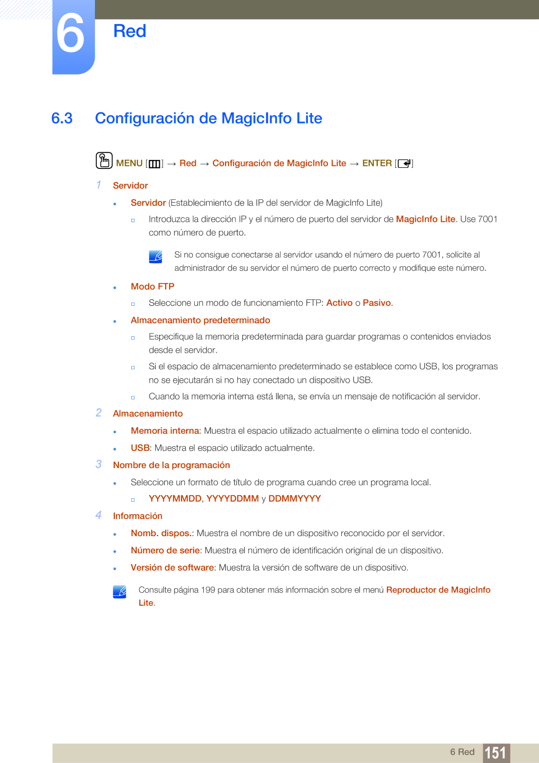 Samsung LH55PECPLBC/EN, LH40PECPLBC/EN, LH46PECPLBC/EN, LH46DECPLBC/EN, LH40DECPLBC/EN manual Configuración de MagicInfo Lite 