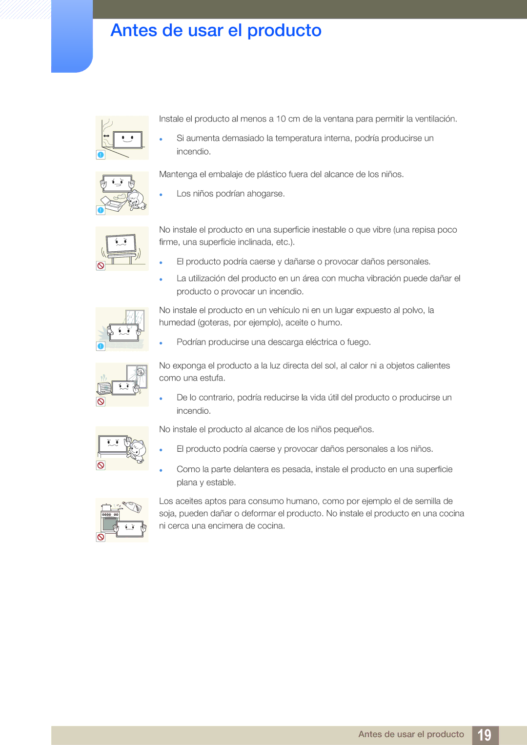 Samsung LH40DECPLBC/EN, LH40PECPLBC/EN, LH55PECPLBC/EN, LH46PECPLBC/EN, LH46DECPLBC/EN manual Antes de usar el producto 