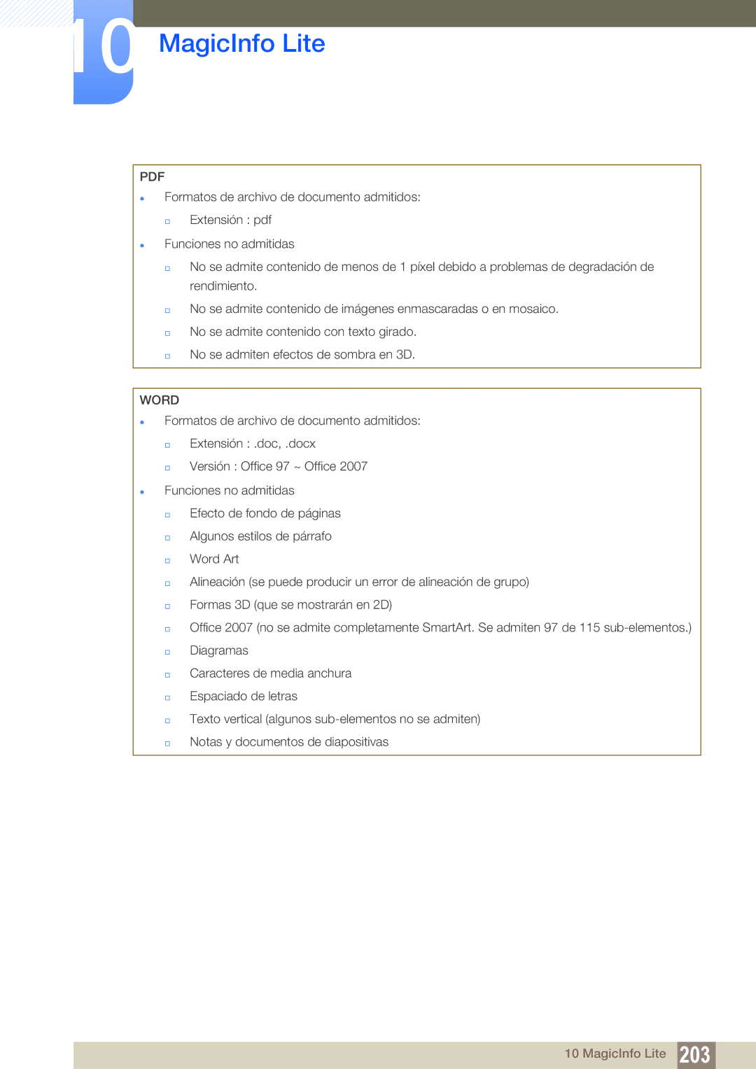 Samsung LH46DECPLBC/EN, LH40PECPLBC/EN, LH55PECPLBC/EN, LH46PECPLBC/EN, LH40DECPLBC/EN manual Word 