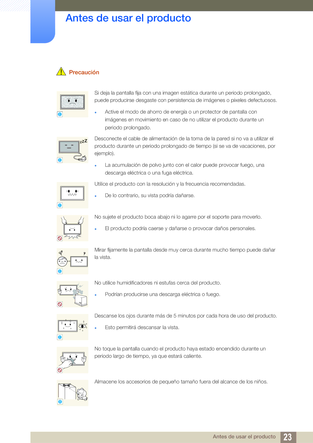 Samsung LH46DECPLBC/EN, LH40PECPLBC/EN, LH55PECPLBC/EN, LH46PECPLBC/EN, LH40DECPLBC/EN manual Precaución 