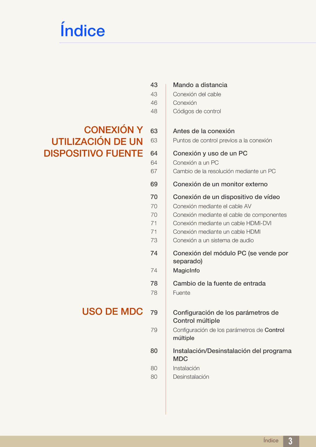 Samsung LH46DECPLBC/EN, LH40PECPLBC/EN, LH55PECPLBC/EN, LH46PECPLBC/EN, LH40DECPLBC/EN manual Mdc 