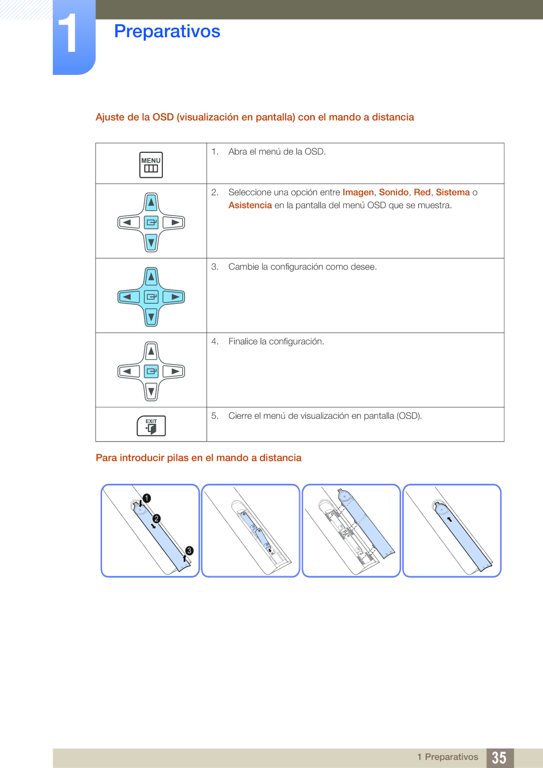 Samsung LH40PECPLBC/EN, LH55PECPLBC/EN, LH46PECPLBC/EN, LH46DECPLBC/EN manual Para introducir pilas en el mando a distancia 