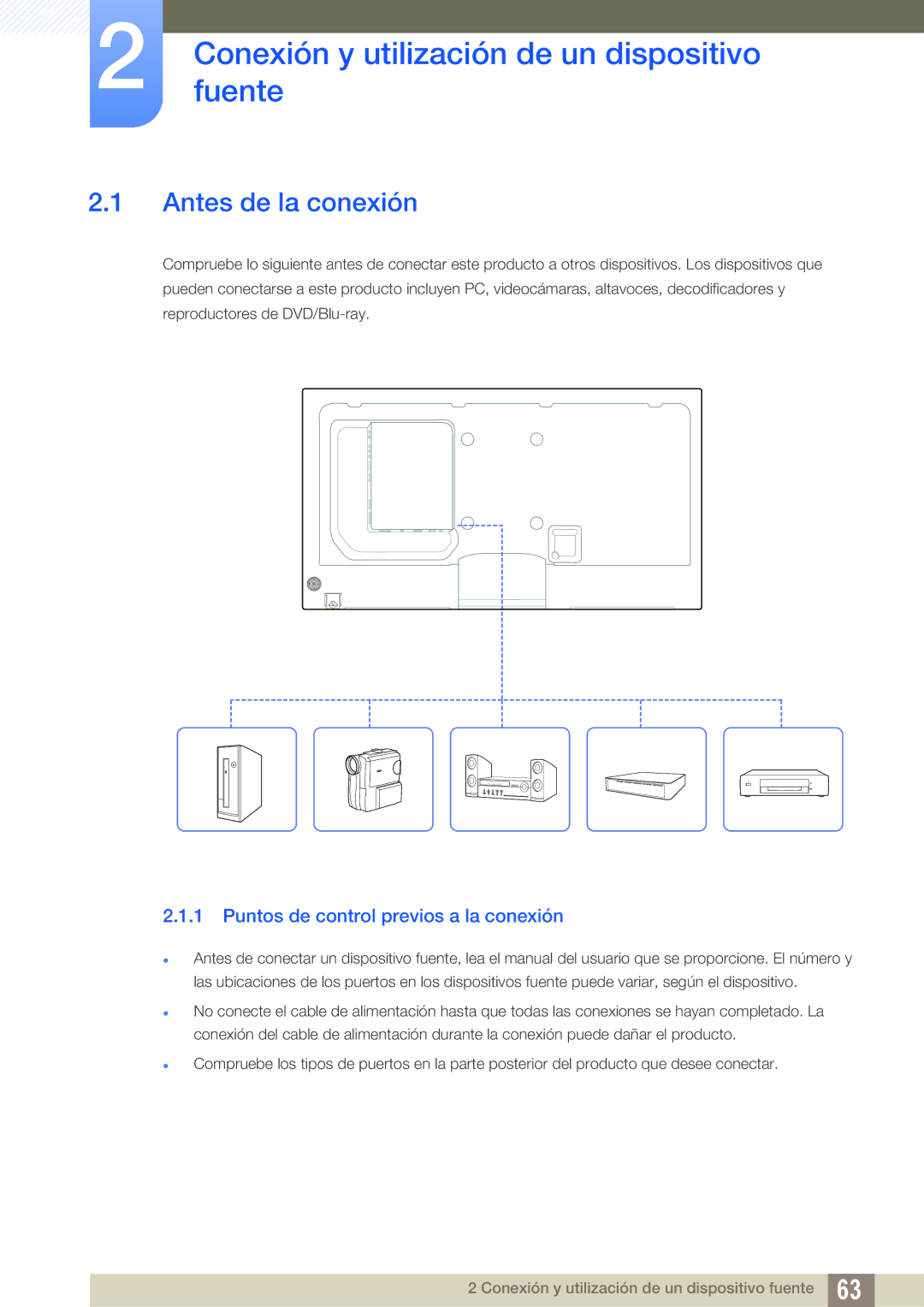 Samsung LH46DECPLBC/EN, LH40PECPLBC/EN, LH55PECPLBC/EN manual Antes de la conexión, Puntos de control previos a la conexión 