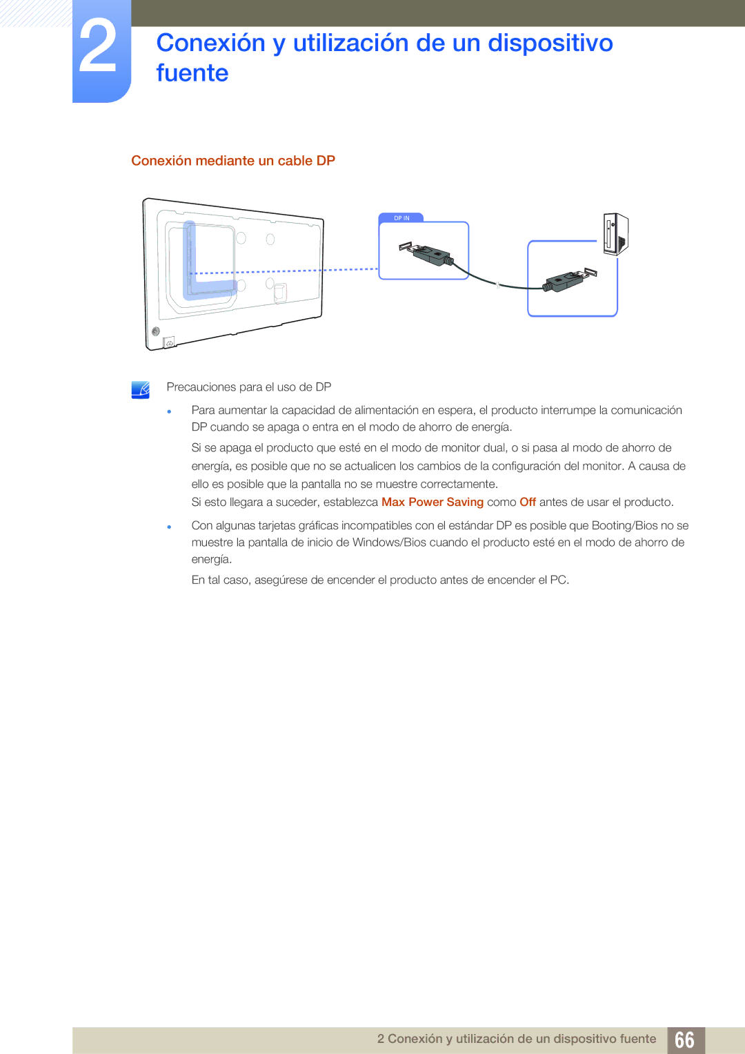 Samsung LH55PECPLBC/EN, LH40PECPLBC/EN, LH46PECPLBC/EN, LH46DECPLBC/EN, LH40DECPLBC/EN manual Conexión mediante un cable DP 