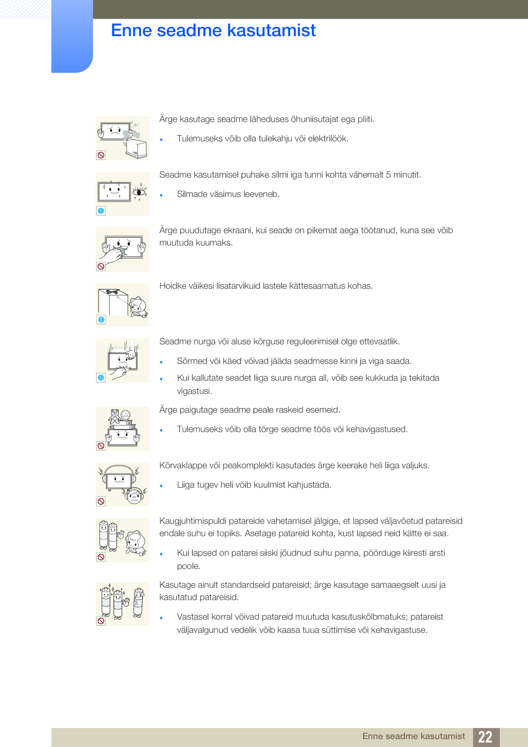 Samsung LH46PECPLBC/EN, LH40PECPLBC/EN, LH55PECPLBC/EN, LH46DECPLBC/EN, LH40DECPLBC/EN manual Enne seadme kasutamist 