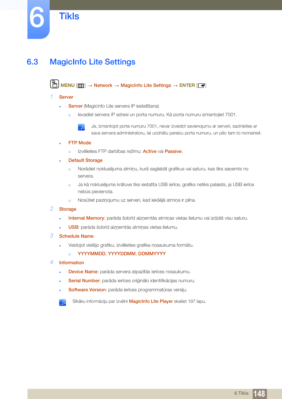 Samsung LH46DECPLBC/EN, LH40PECPLBC/EN, LH55PECPLBC/EN, LH46PECPLBC/EN, LH40DECPLBC/EN manual MagicInfo Lite Settings 