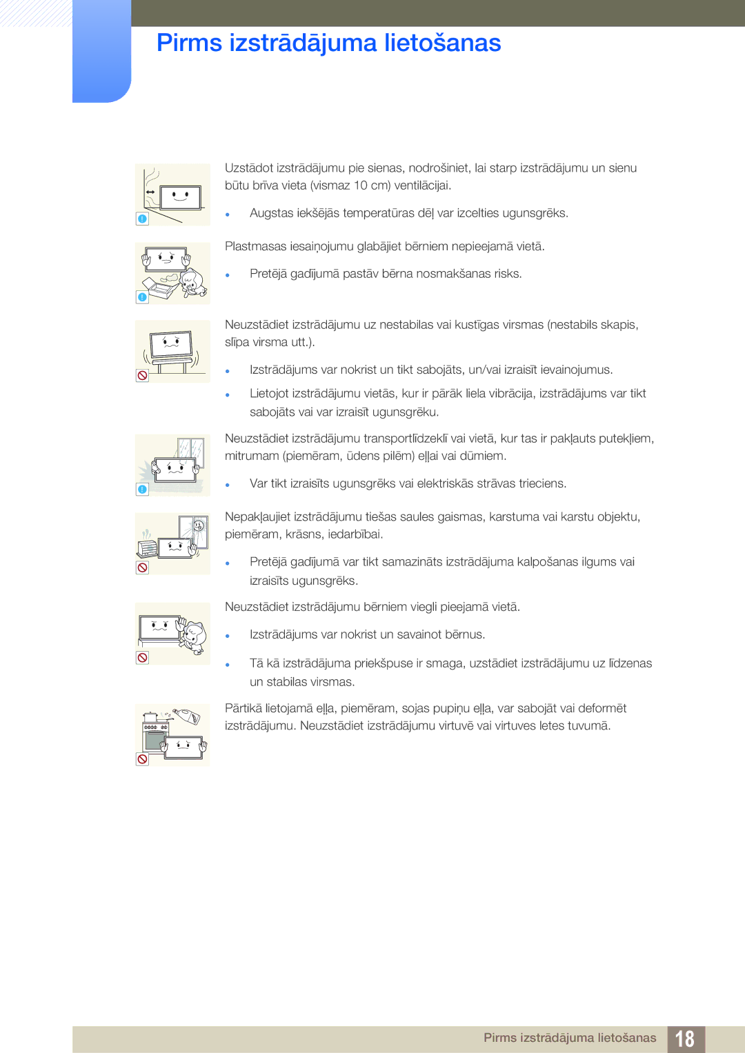 Samsung LH46DECPLBC/EN, LH40PECPLBC/EN, LH55PECPLBC/EN, LH46PECPLBC/EN, LH40DECPLBC/EN manual Pirms izstrādājuma lietošanas 