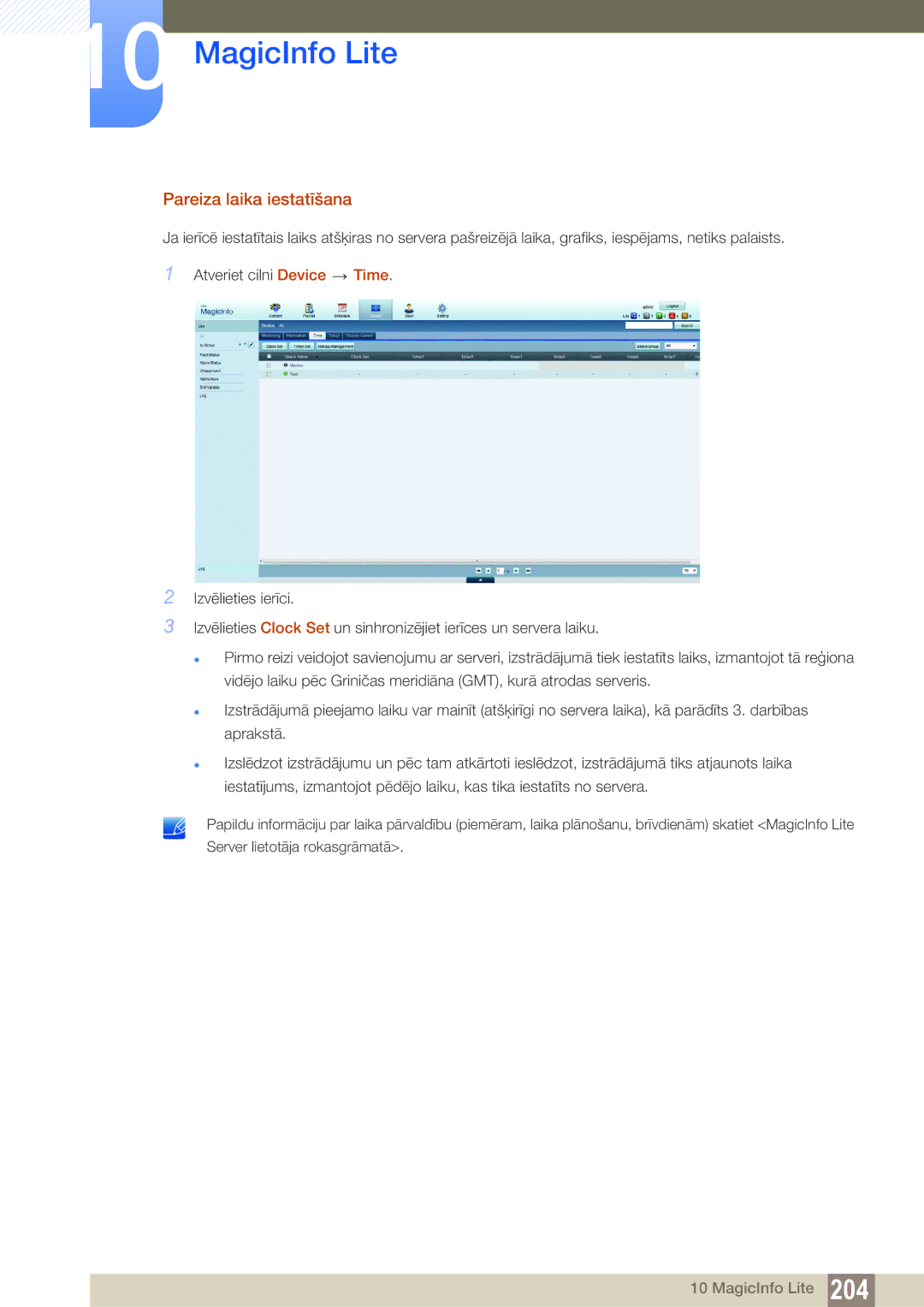 Samsung LH40DECPLBC/EN, LH40PECPLBC/EN, LH55PECPLBC/EN, LH46PECPLBC/EN, LH46DECPLBC/EN manual Pareiza laika iestatīšana 