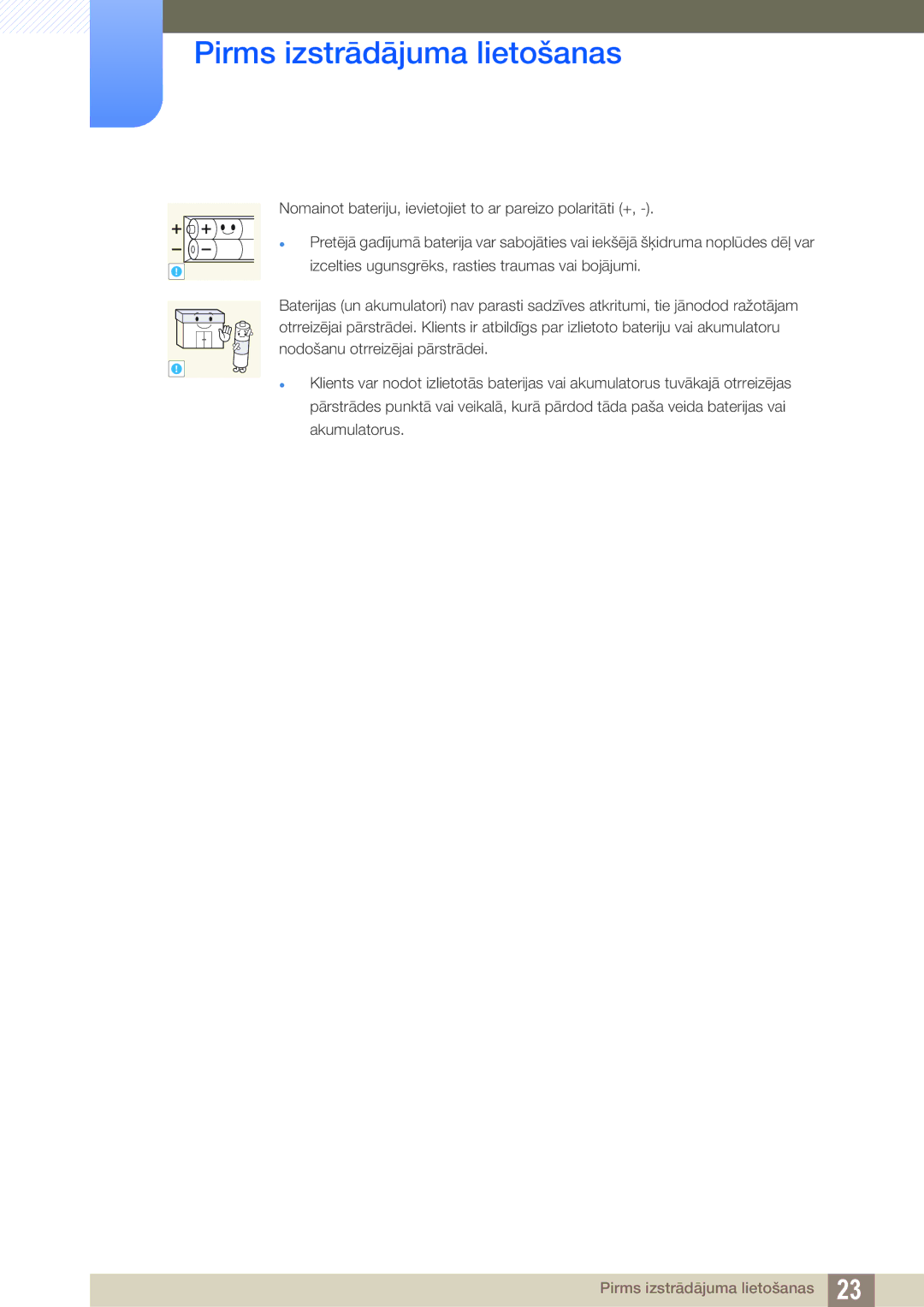 Samsung LH46DECPLBC/EN, LH40PECPLBC/EN, LH55PECPLBC/EN, LH46PECPLBC/EN, LH40DECPLBC/EN manual Pirms izstrādājuma lietošanas 