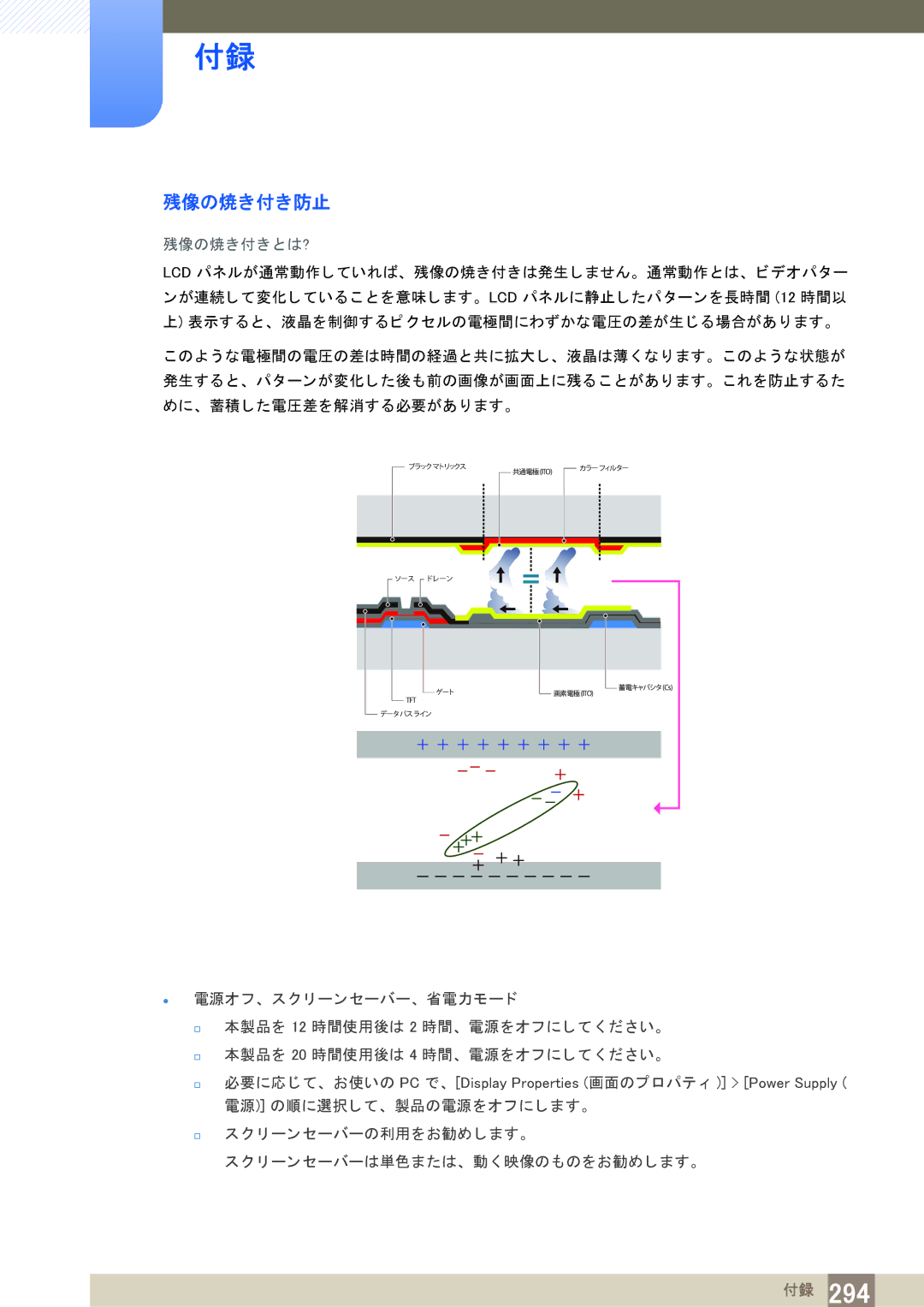 Samsung LH40PECPLBC/XJ manual 残像の焼き付き防止, 残像の焼き付き とは? 