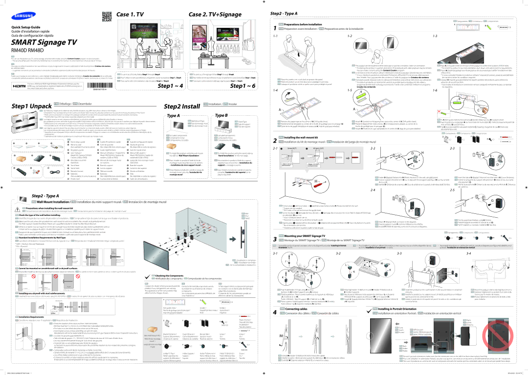 Samsung LH48RMDPLGU/EN manual Components, Creador de contenido, Kit, refer to Wall Mount Installation, 5mm 65 mm 