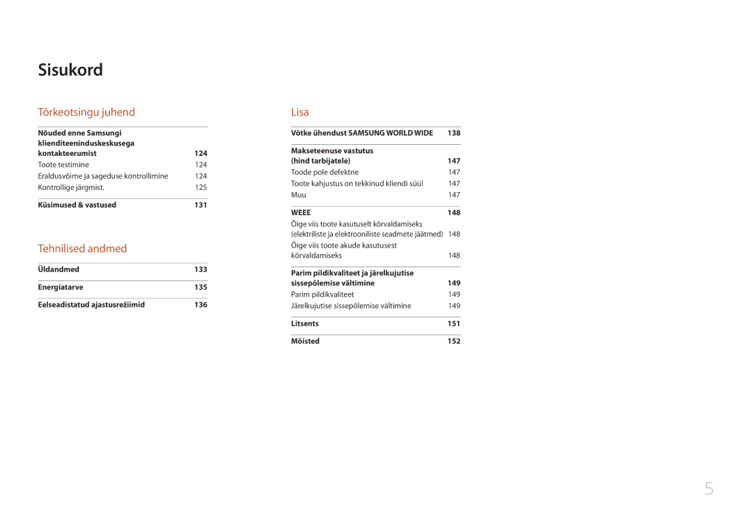 Samsung LH48RMDELGW/EN, LH40RMDPLGU/EN, LH48RMDPLGU/EN manual Tehnilised andmed 