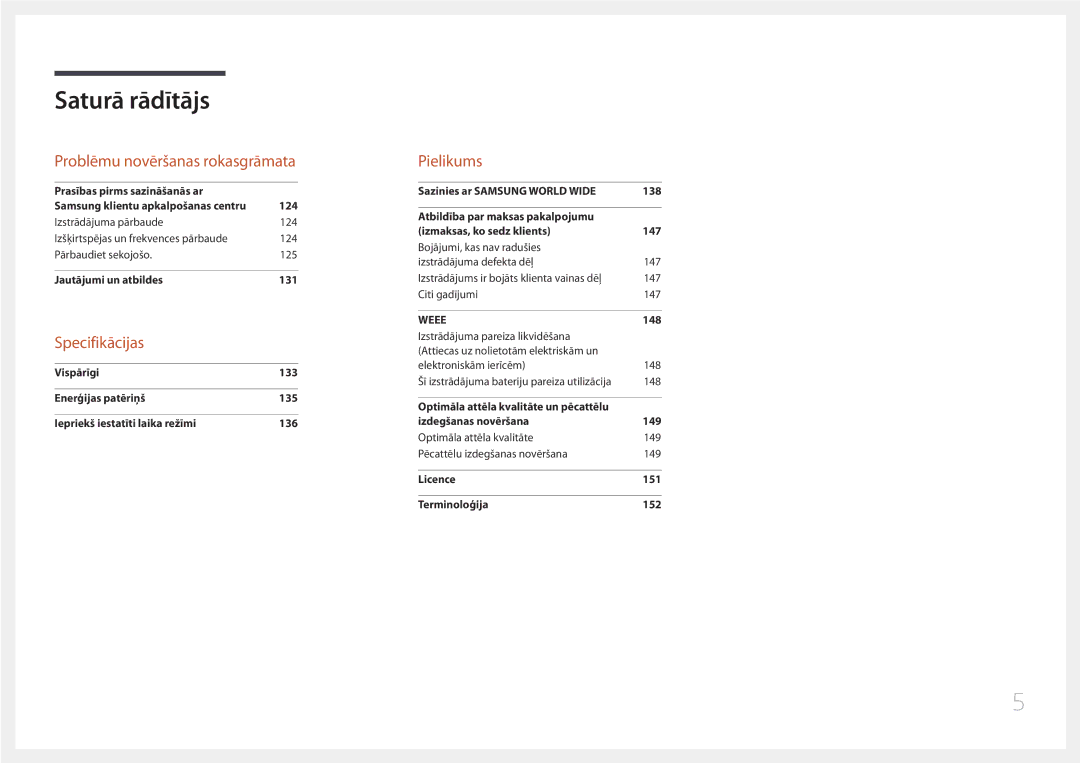 Samsung LH48RMDELGW/EN, LH40RMDPLGU/EN, LH48RMDPLGU/EN manual Specifikācijas 