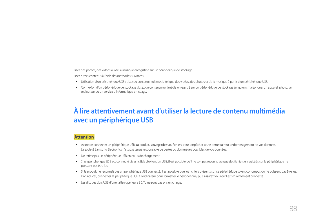 Samsung LH40RMDPLGU/EN, LH48RMDPLGU/EN manual Lecture de photos, vidéos et musique lecture de médias 