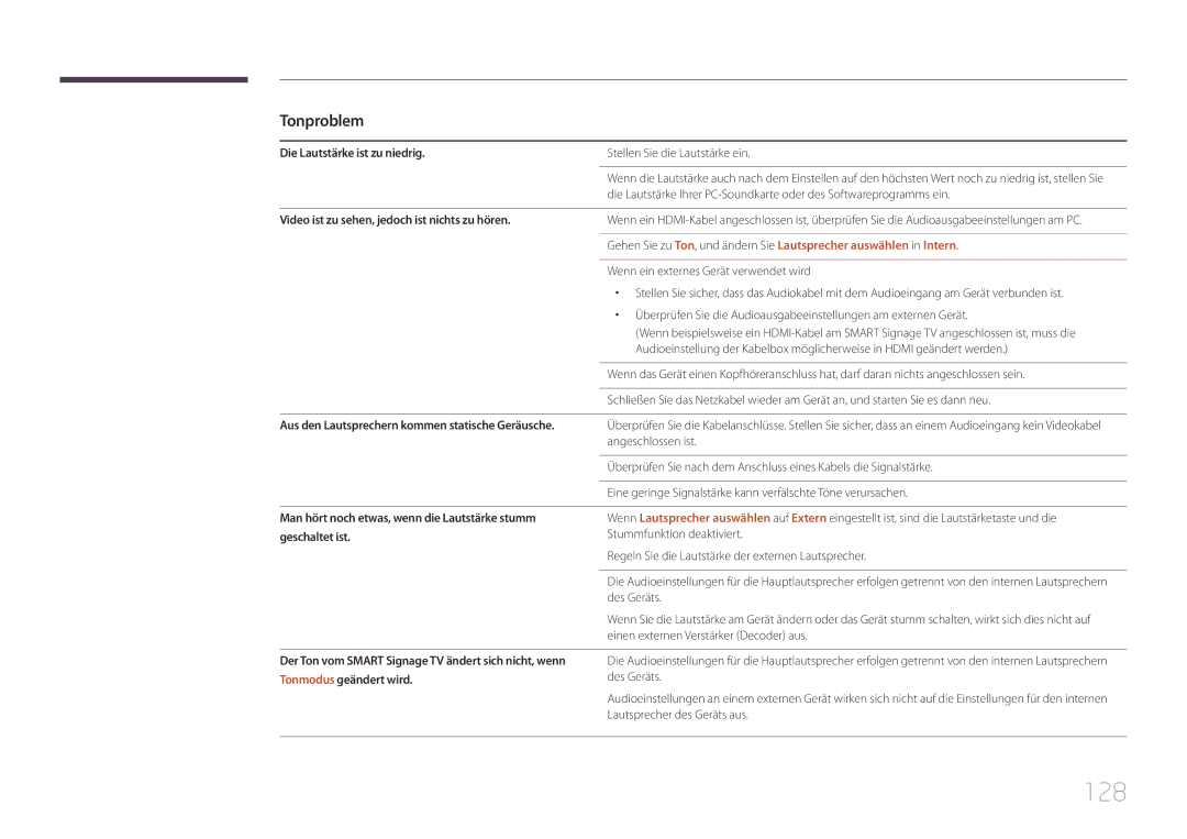 Samsung LH40RMDPLGU/EN, LH48RMDPLGU/EN manual 128 