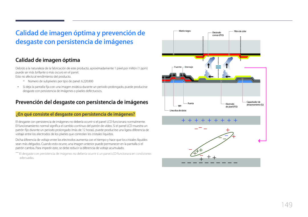 Samsung LH48RMDPLGU/EN manual 149, Calidad de imagen óptima, ¿En qué consiste el desgaste con persistencia de imágenes? 