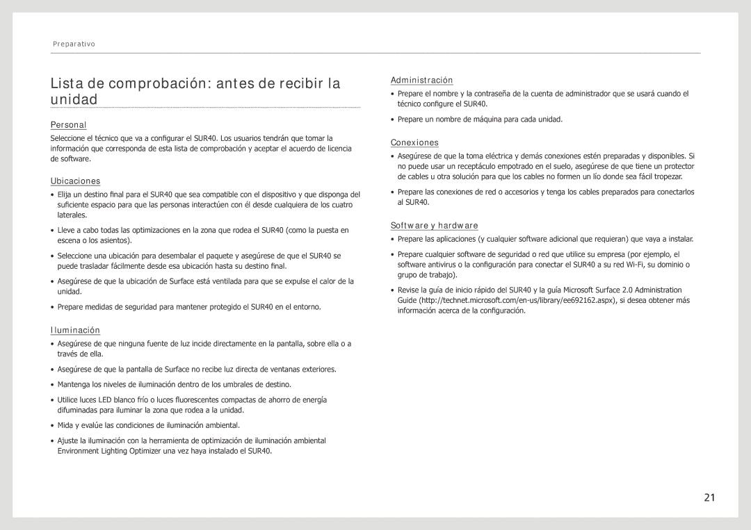 Samsung LH40SFWTGC/EN manual Lista de comprobación antes de recibir la unidad 