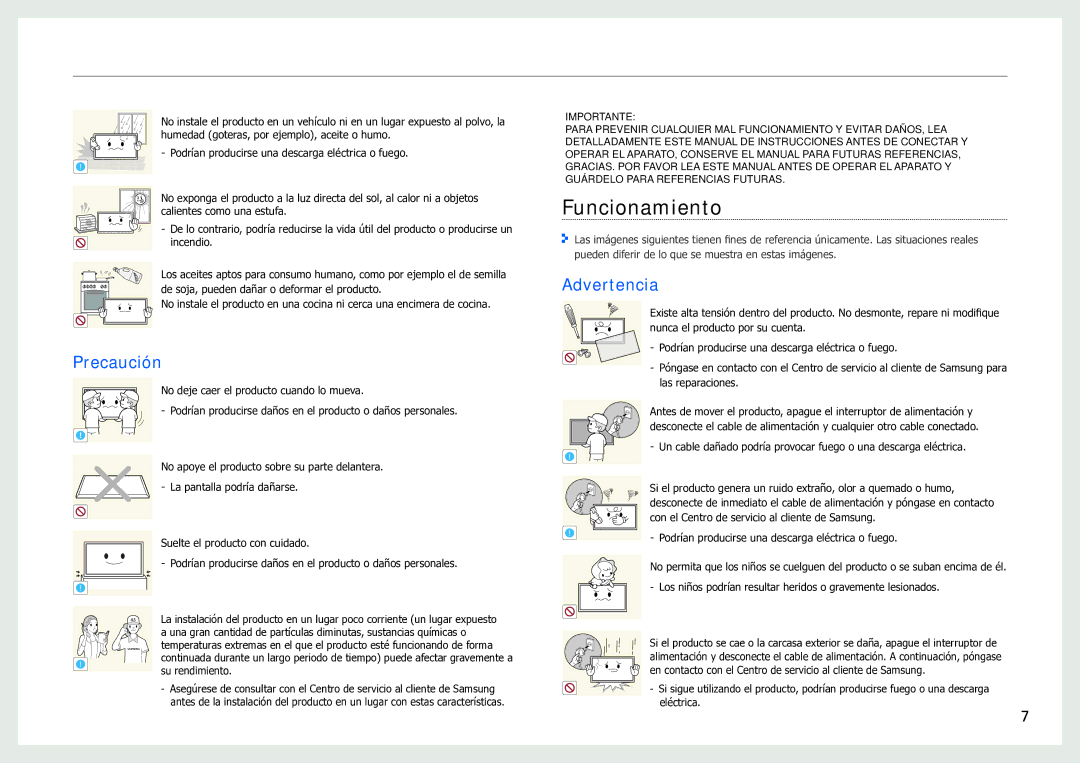 Samsung LH40SFWTGC/EN manual Funcionamiento 