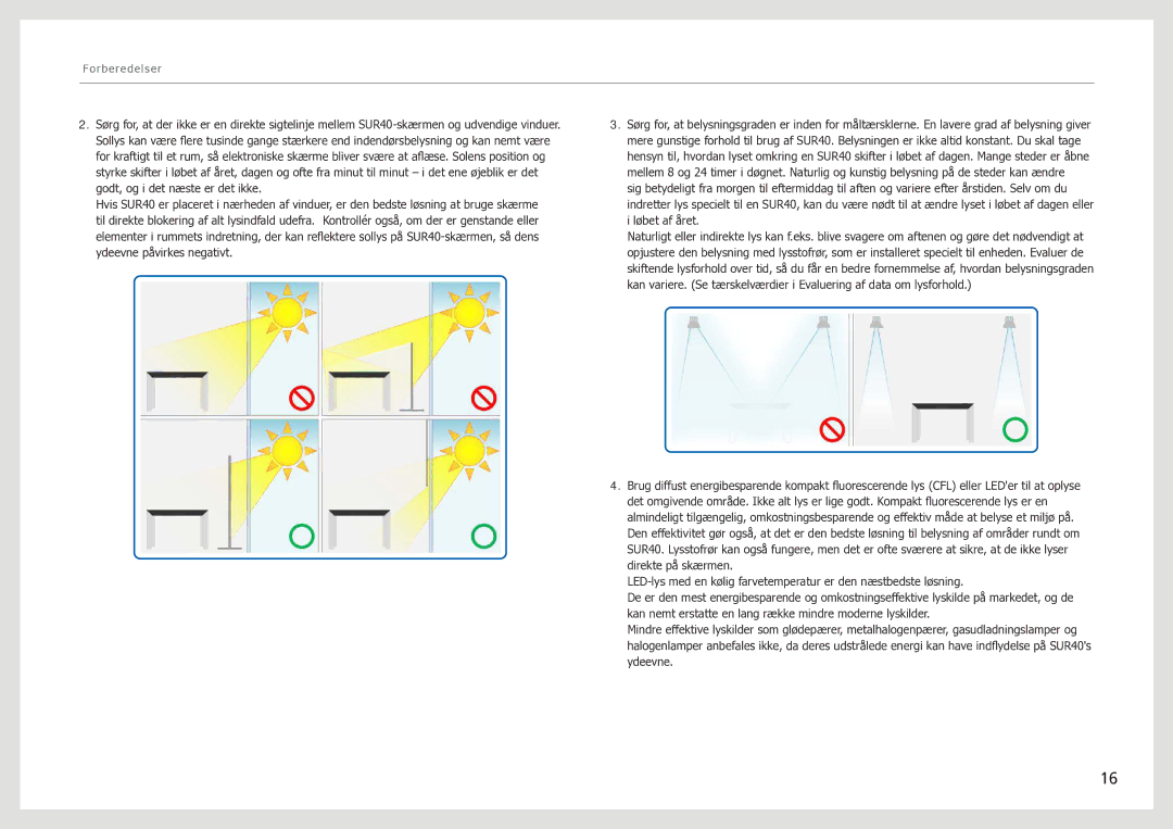 Samsung LH40SFWTGC/EN manual Forberedelser 