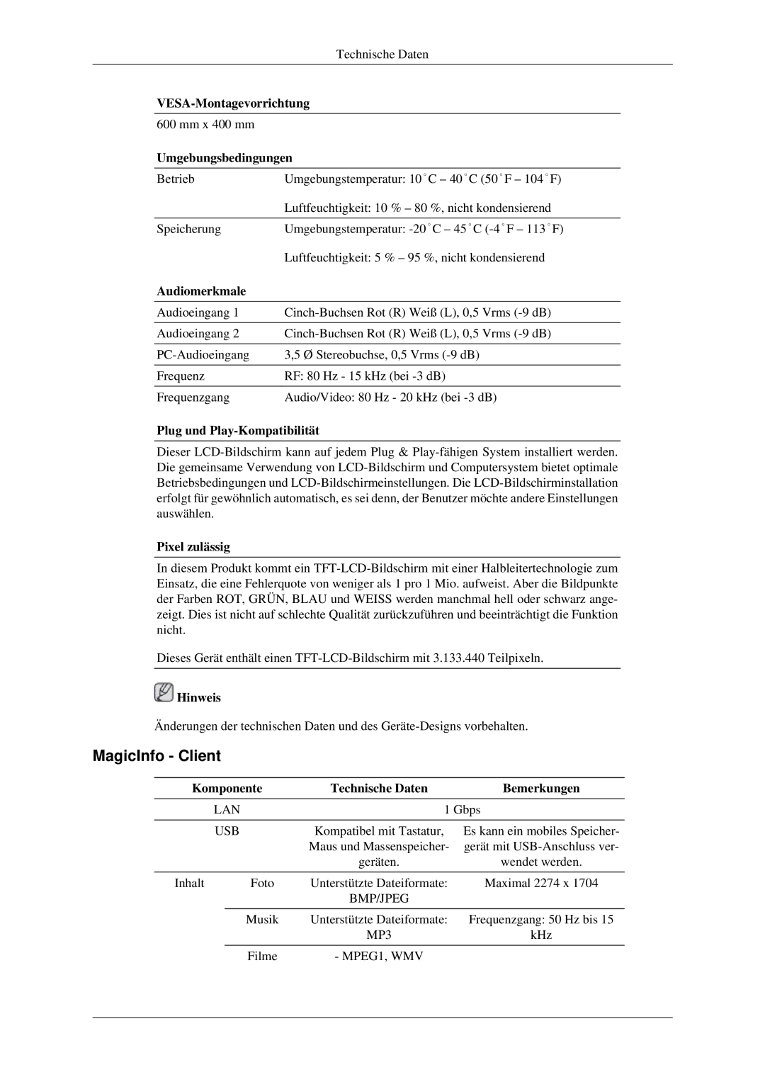 Samsung LH40TCTMBC/EN, LH46TCTMBC/EN manual MagicInfo Client 