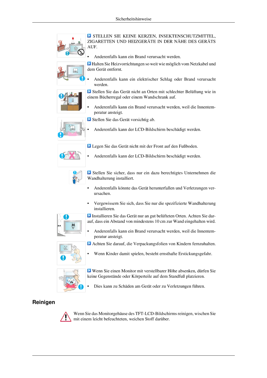 Samsung LH40TCTMBC/EN, LH46TCTMBC/EN manual Reinigen 