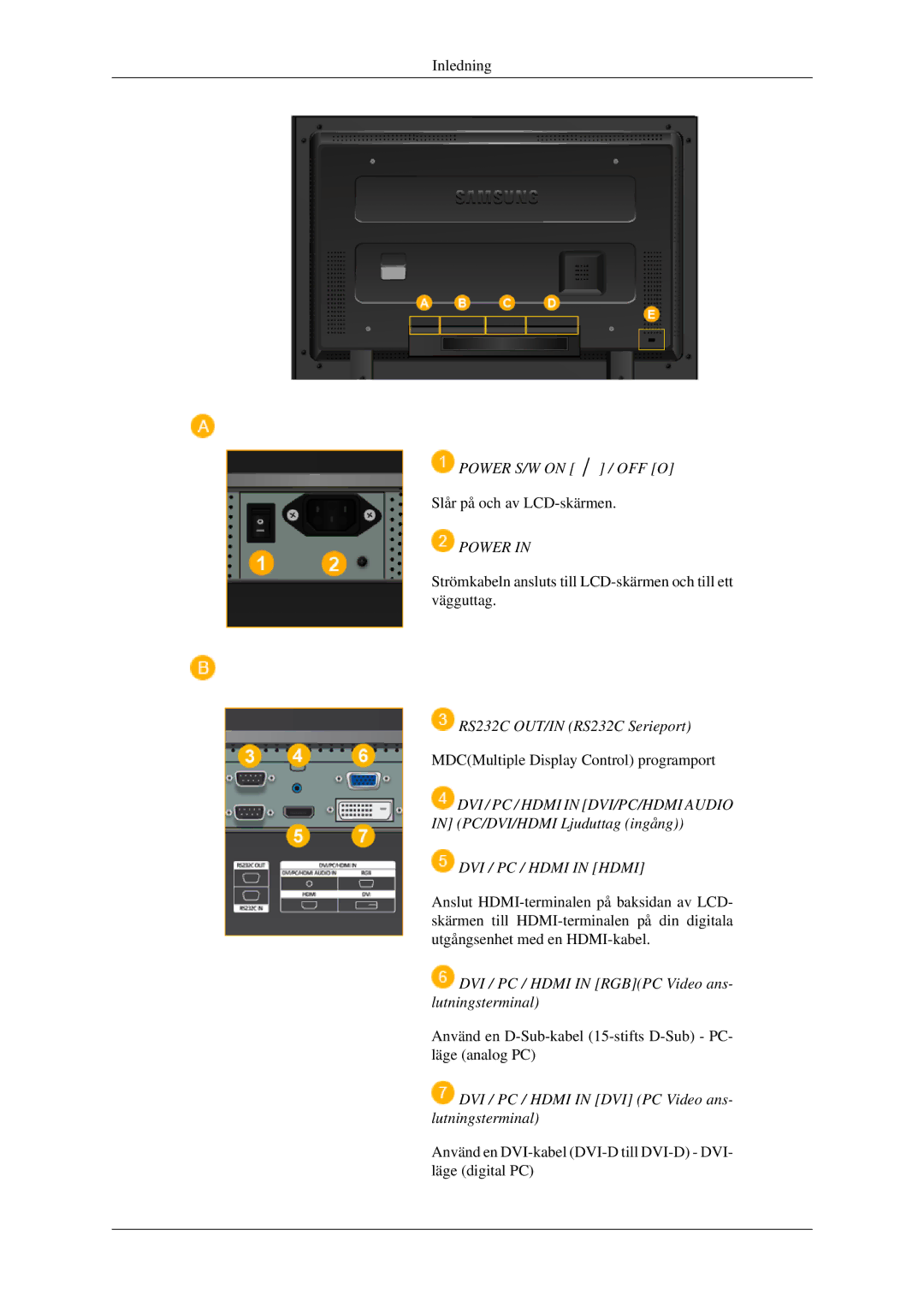 Samsung LH40TCTMBC/EN, LH46TCTMBC/EN manual Power 