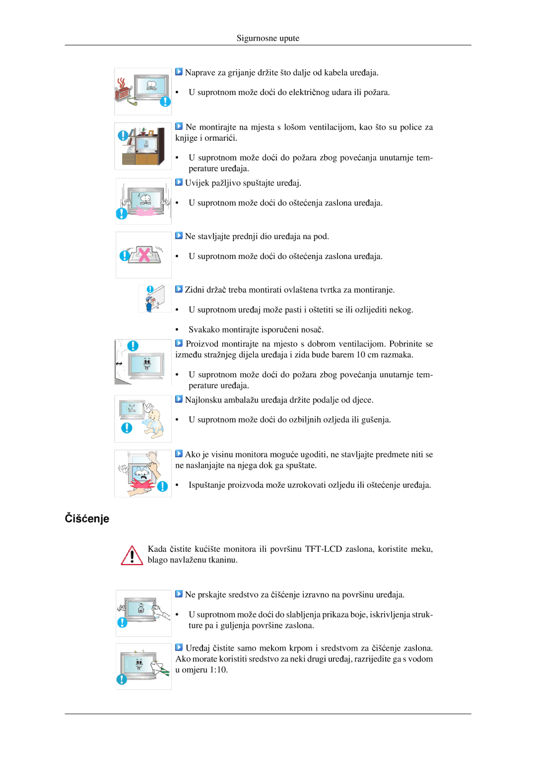 Samsung LH40TCTMBC/EN manual Čišćenje 