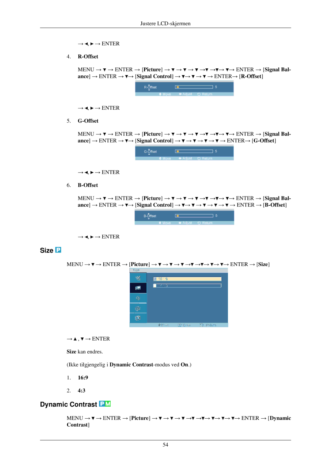 Samsung LH40TCUMBC/EN, LH40TCUMBG/EN, LH46TCUMBC/EN, LH40TCQMBG/EN, LH46TCUMBG/EN manual Size, Dynamic Contrast 