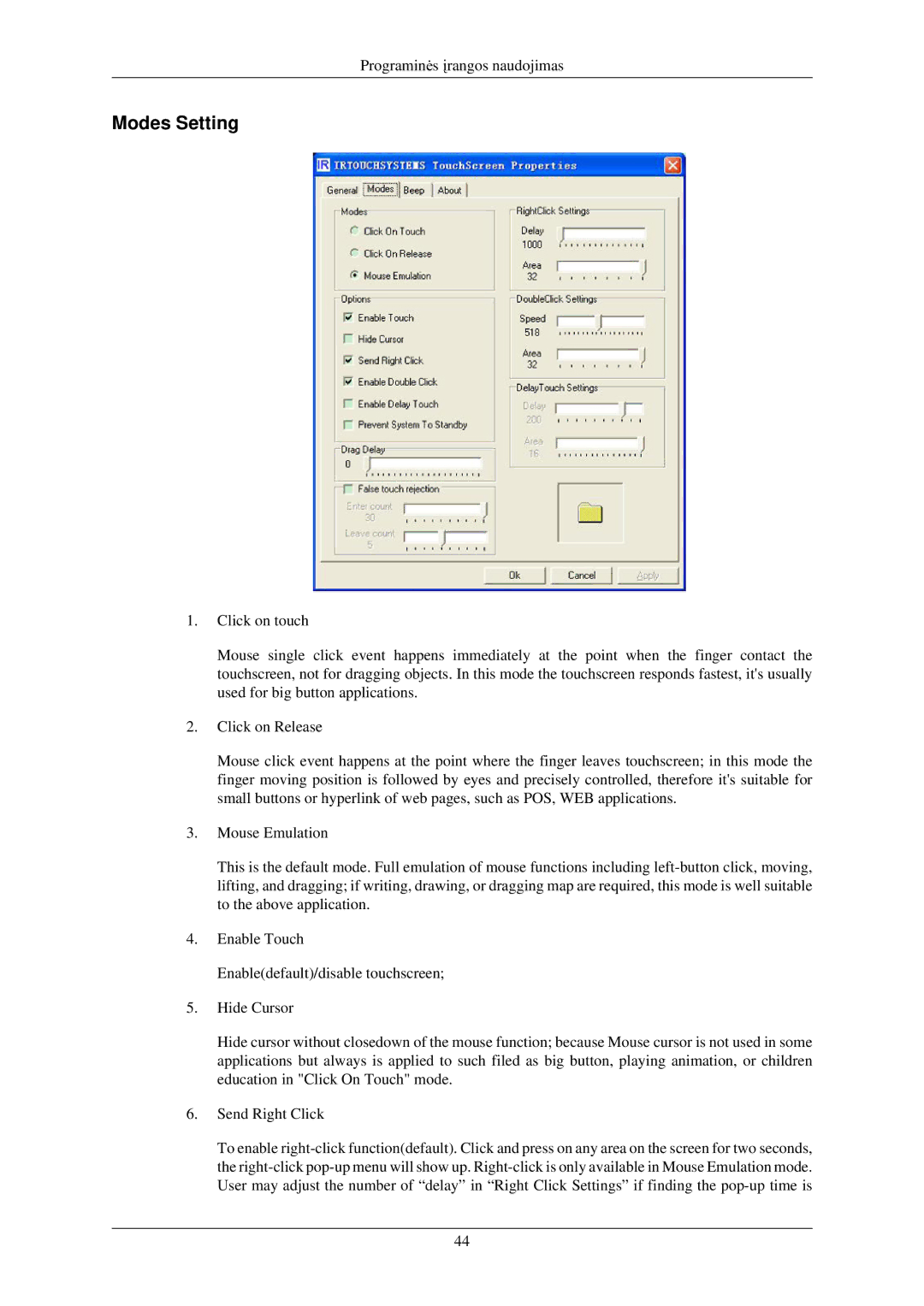 Samsung LH40TCUMBG/EN manual Modes Setting 