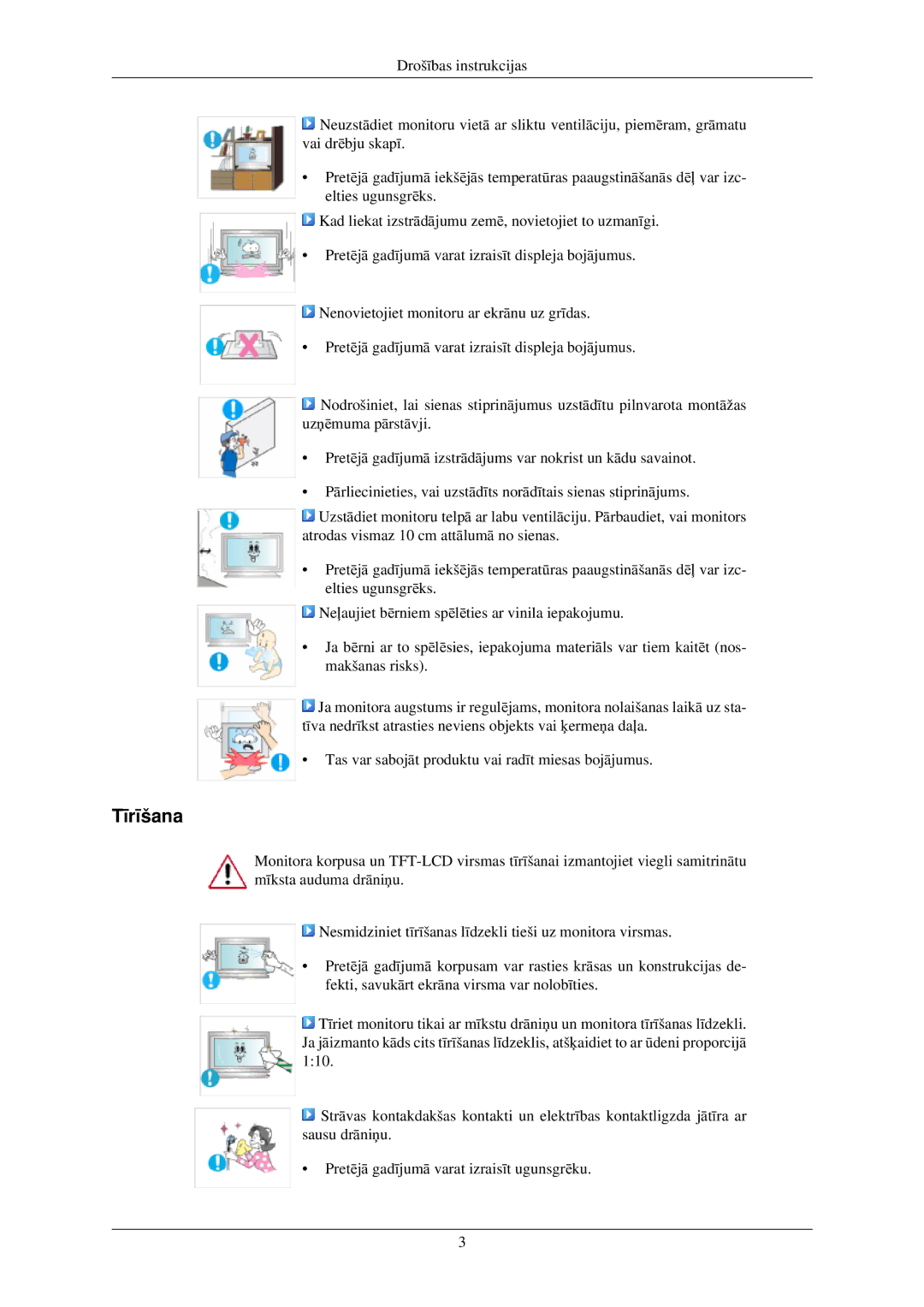 Samsung LH40TCUMBG/EN manual Tīrīšana 