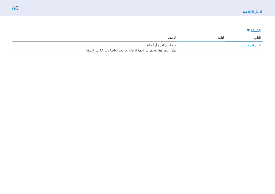 Samsung LH49PHFPBGC/NG, LH43PMFPBGC/EN, LH32PMFPBGC/EN, LH32PMFPBGC/NG, LH49PHFPBGC/UE manual فصولا ثلاثلا يناثلا, اسم الجهاز 