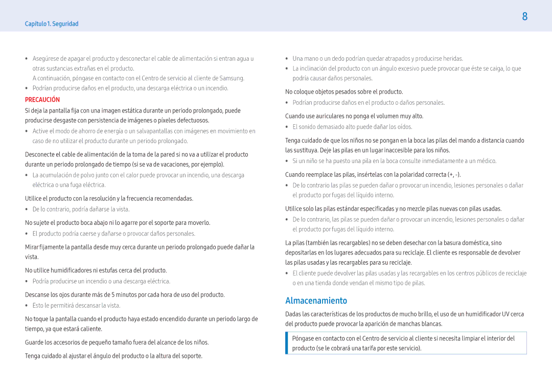 Samsung LH32PMFXTBC/EN Almacenamiento, De lo contrario, podría dañarse la vista, Esto le permitirá descansar la vista 