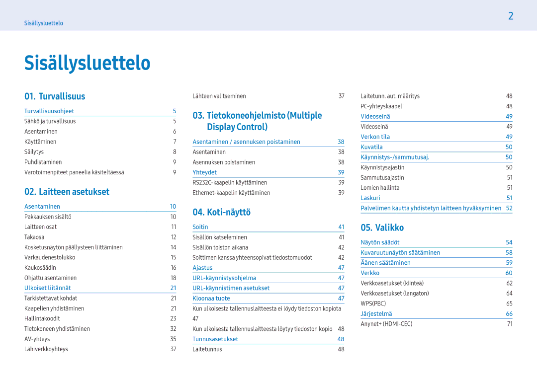 Samsung LH32PMFXTBC/EN manual Varotoimenpiteet paneelia käsiteltäessä, Asentaminen Asennuksen poistaminen, Videoseinä 