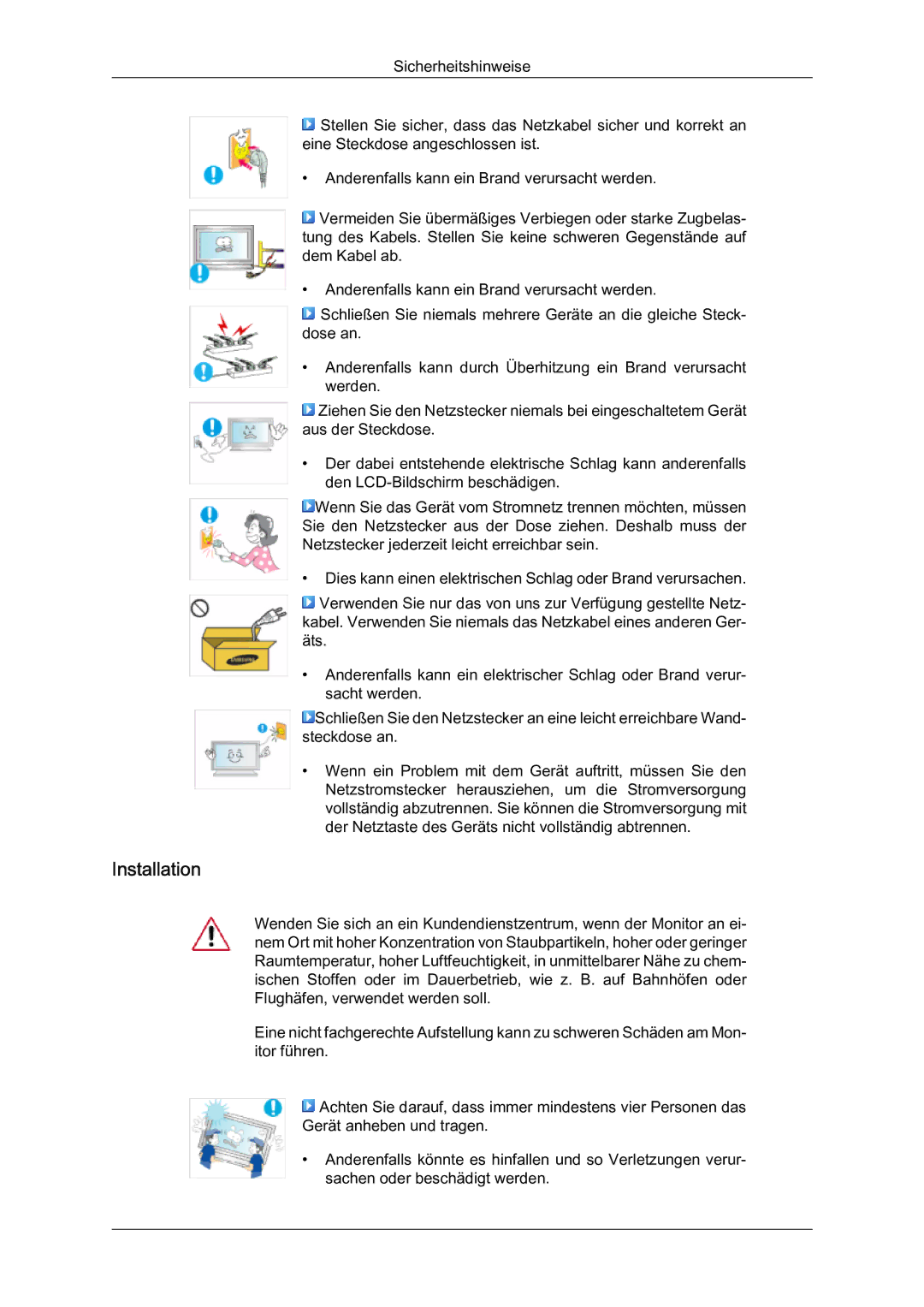 Samsung LH46BLTQWC/EN manual Installation 