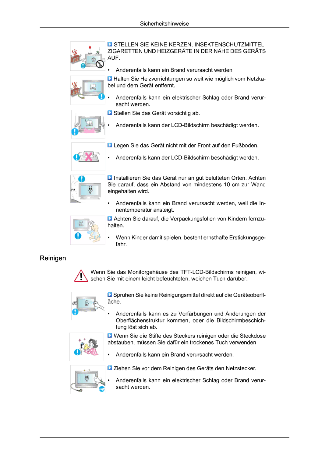 Samsung LH46BLTQWC/EN manual Reinigen 