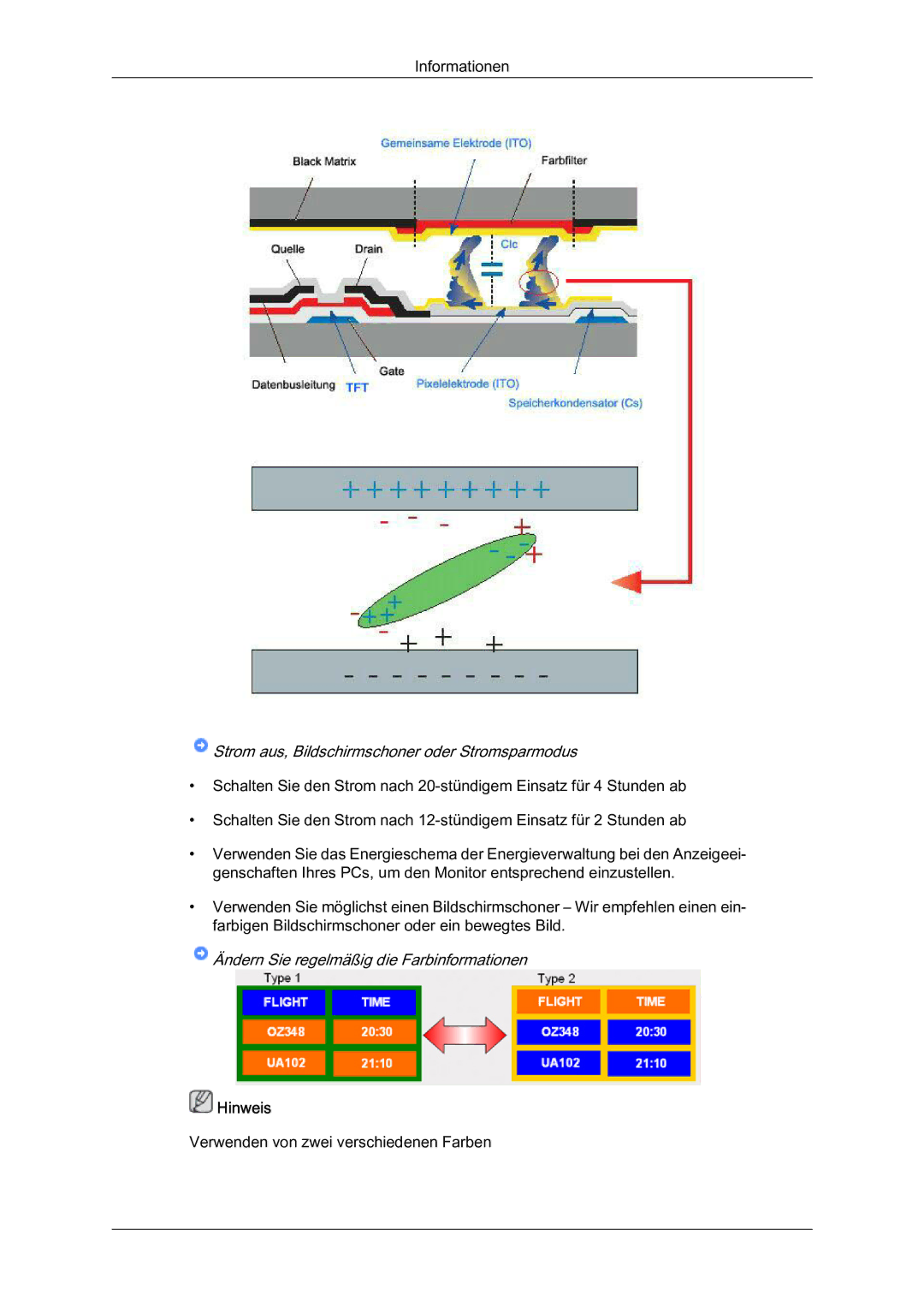 Samsung LH46BLTQWC/EN manual Ändern Sie regelmäßig die Farbinformationen 