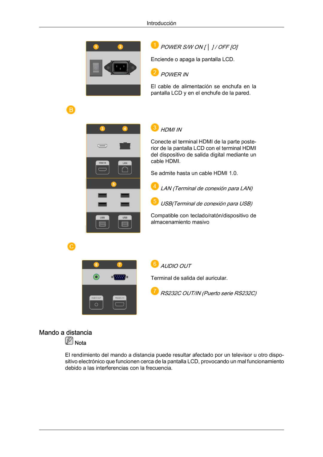 Samsung LH46BLTQWC/EN manual Mando a distancia, Hdmi 