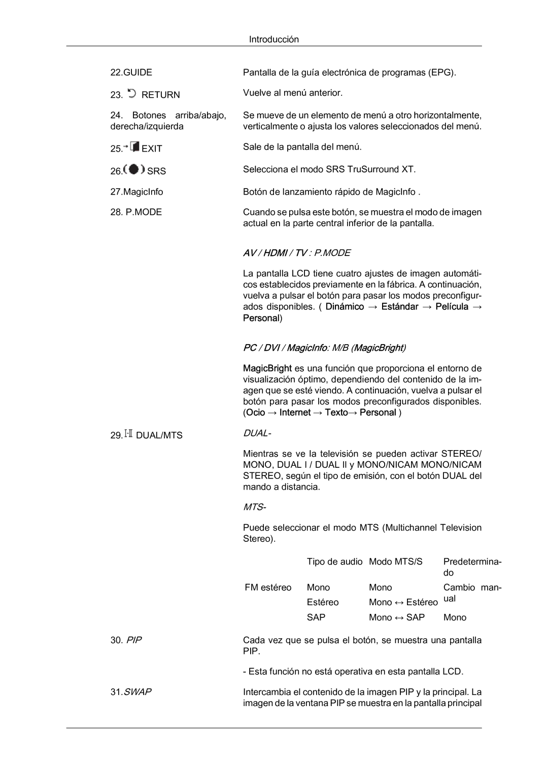 Samsung LH46BLTQWC/EN manual Guide Return, Personal 