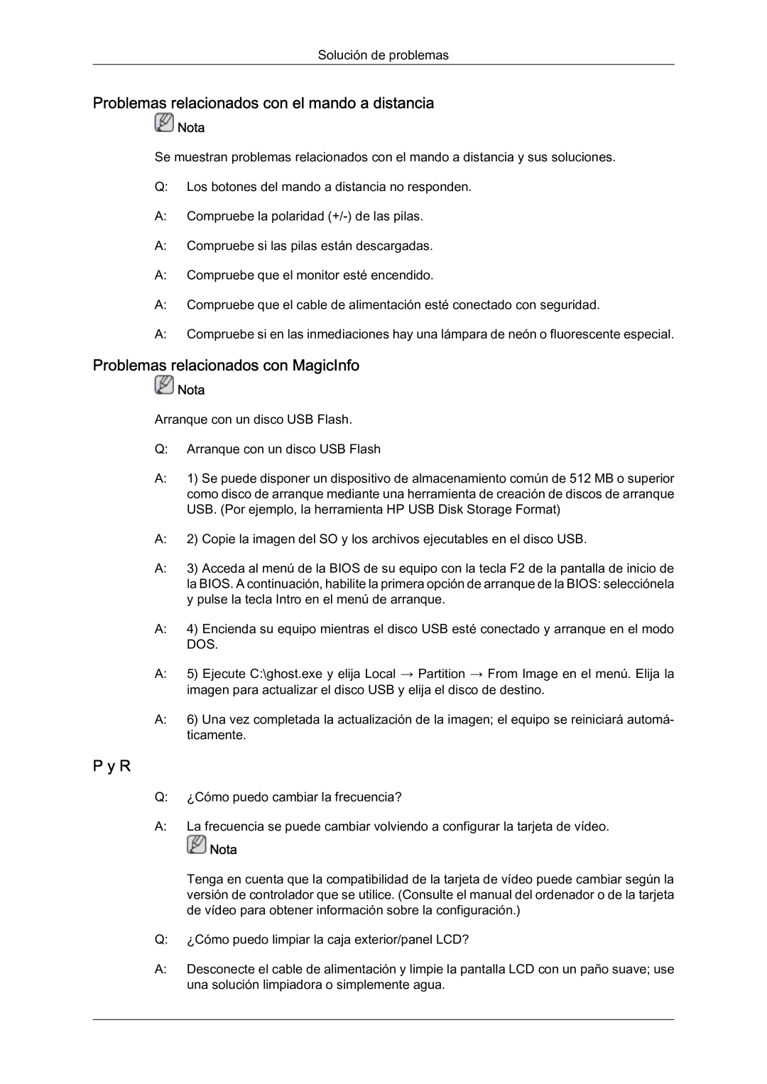 Samsung LH46BLTQWC/EN manual Problemas relacionados con el mando a distancia, Problemas relacionados con MagicInfo 