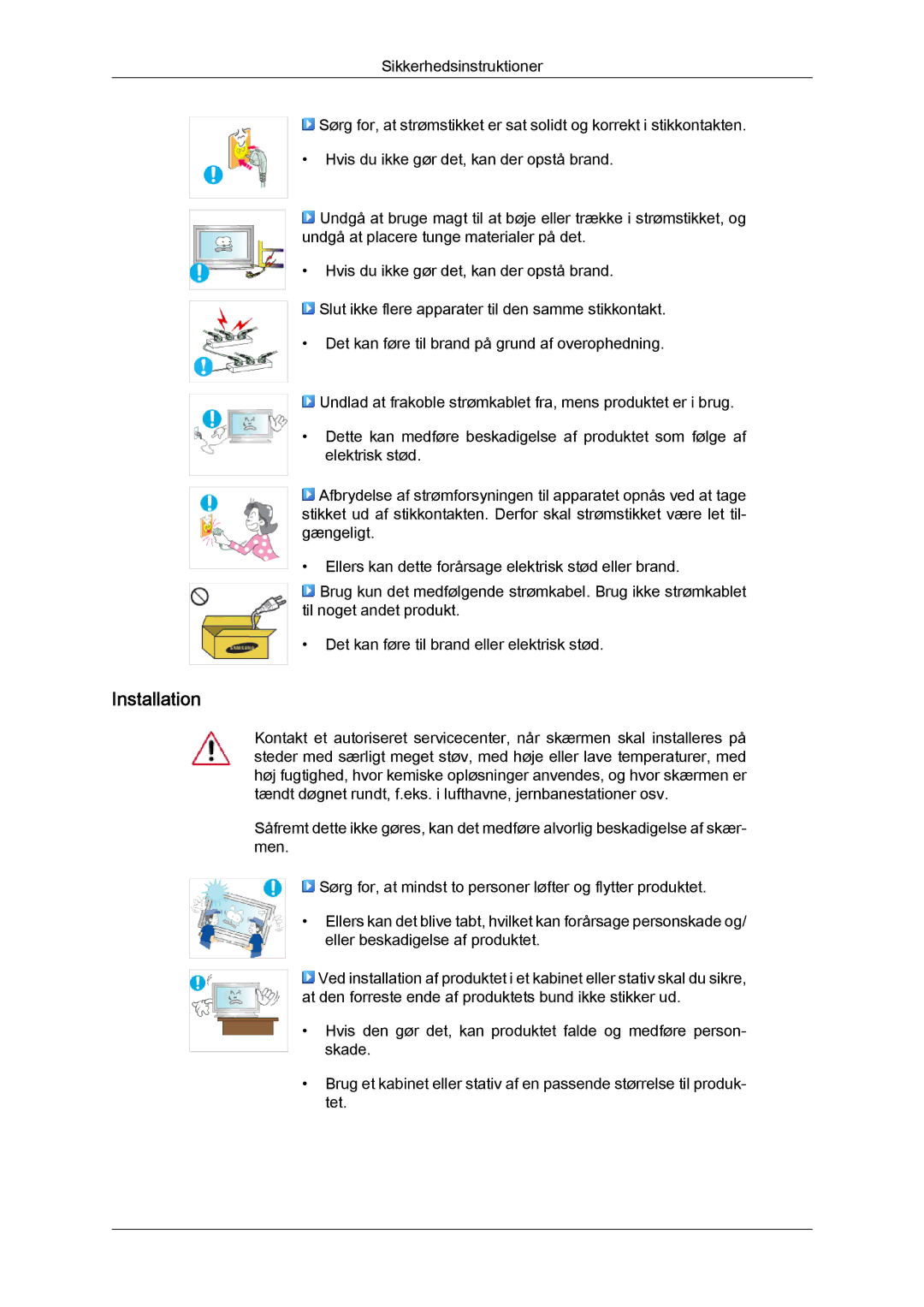 Samsung LH46BVTLBC/EN, LH46BVPLBF/EN, LH40BVTLBC/EN, LH40BVPLBF/EN, LH40BVPLSF/EN, LH46BVPLSF/EN manual Installation 