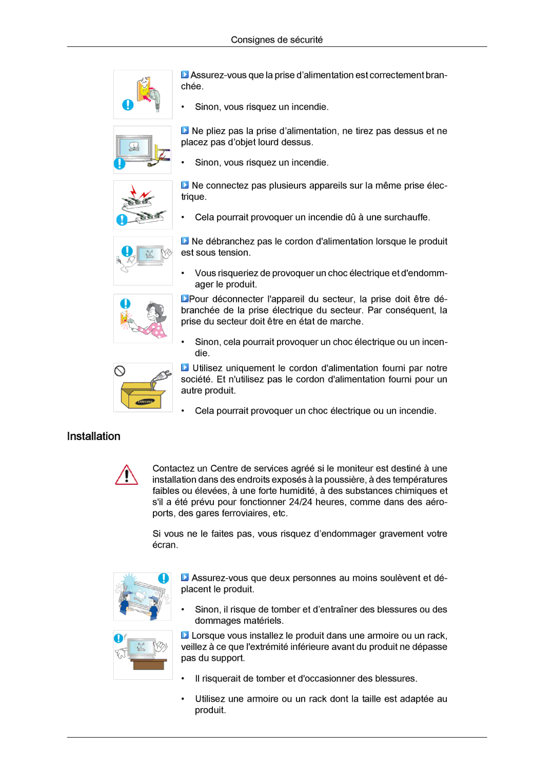 Samsung LH46BVTLBC/EN, LH46BVPLBF/EN, LH40BVTLBC/EN, LH40BVPLBF/EN manual Installation 