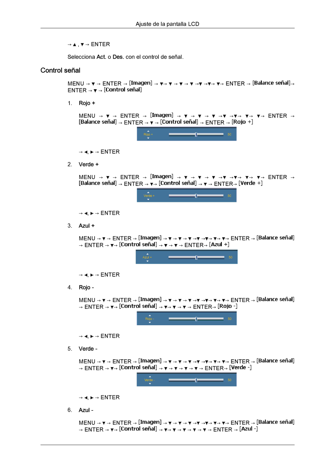 Samsung LH46BVTLBC/EN, LH46BVPLBF/EN, LH40BVTLBC/EN, LH40BVPLBF/EN manual Control señal 