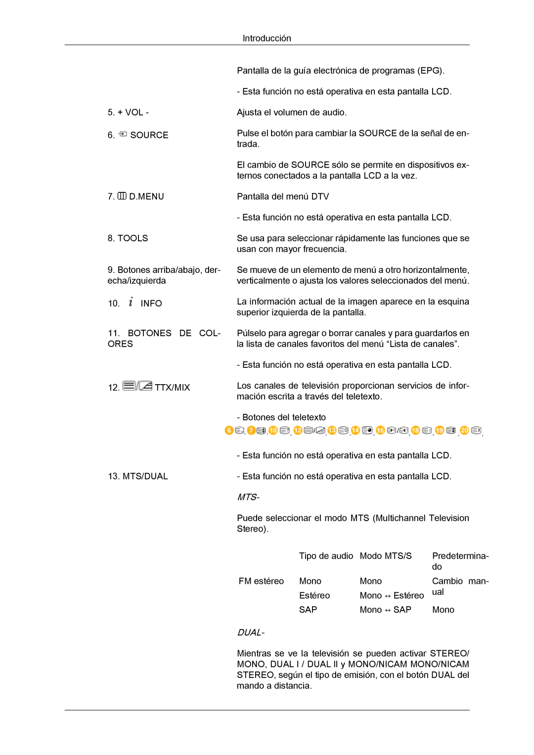 Samsung LH46BVTLBC/EN, LH46BVPLBF/EN, LH40BVTLBC/EN, LH40BVPLBF/EN manual Mts 