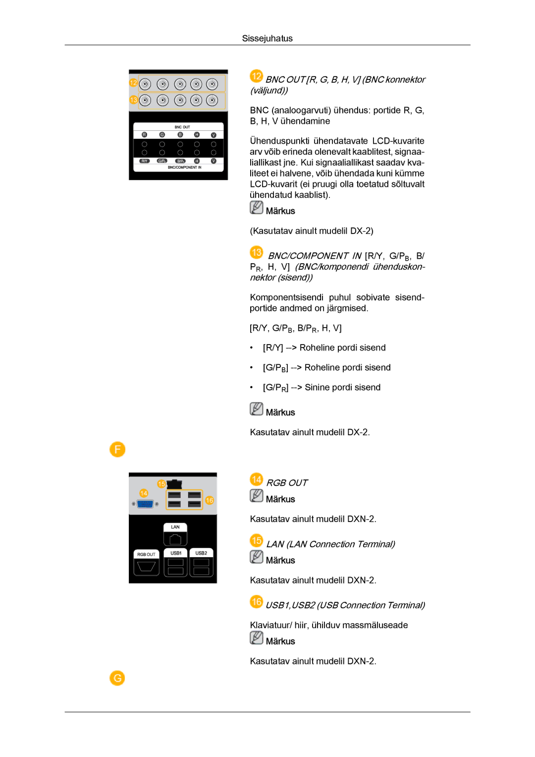 Samsung LH40BVTLBC/EN, LH46BVPLBF/EN manual Rgb Out 