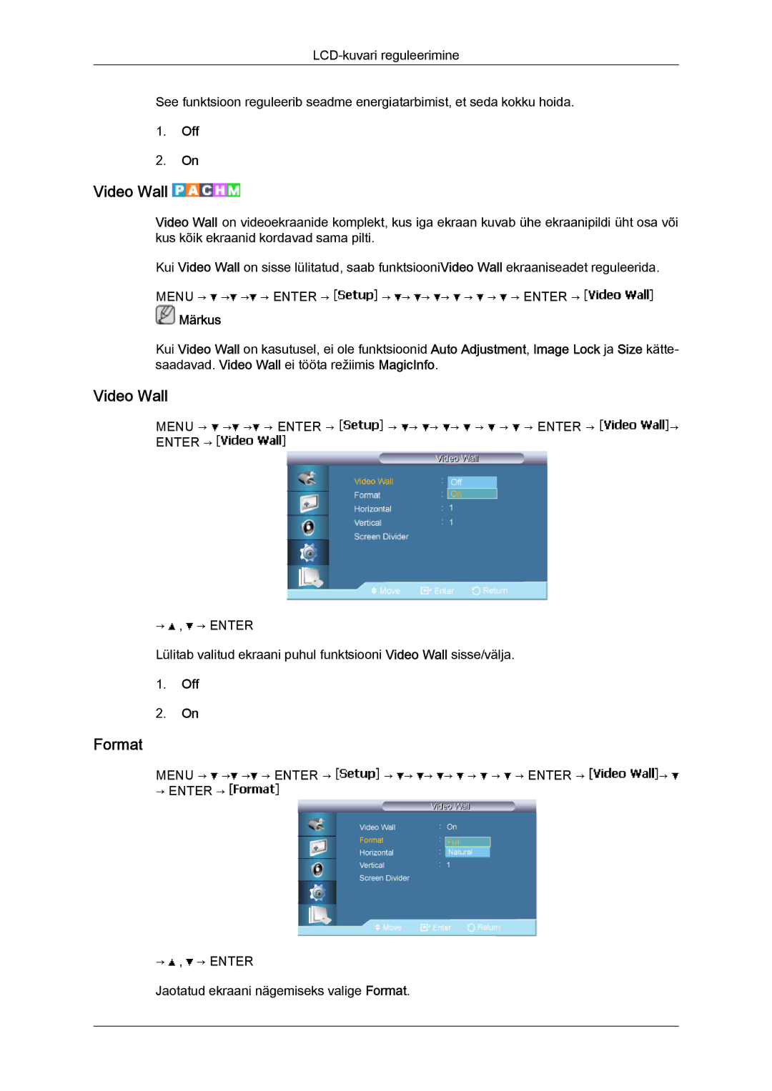 Samsung LH46BVPLBF/EN, LH40BVTLBC/EN manual Video Wall, Format 