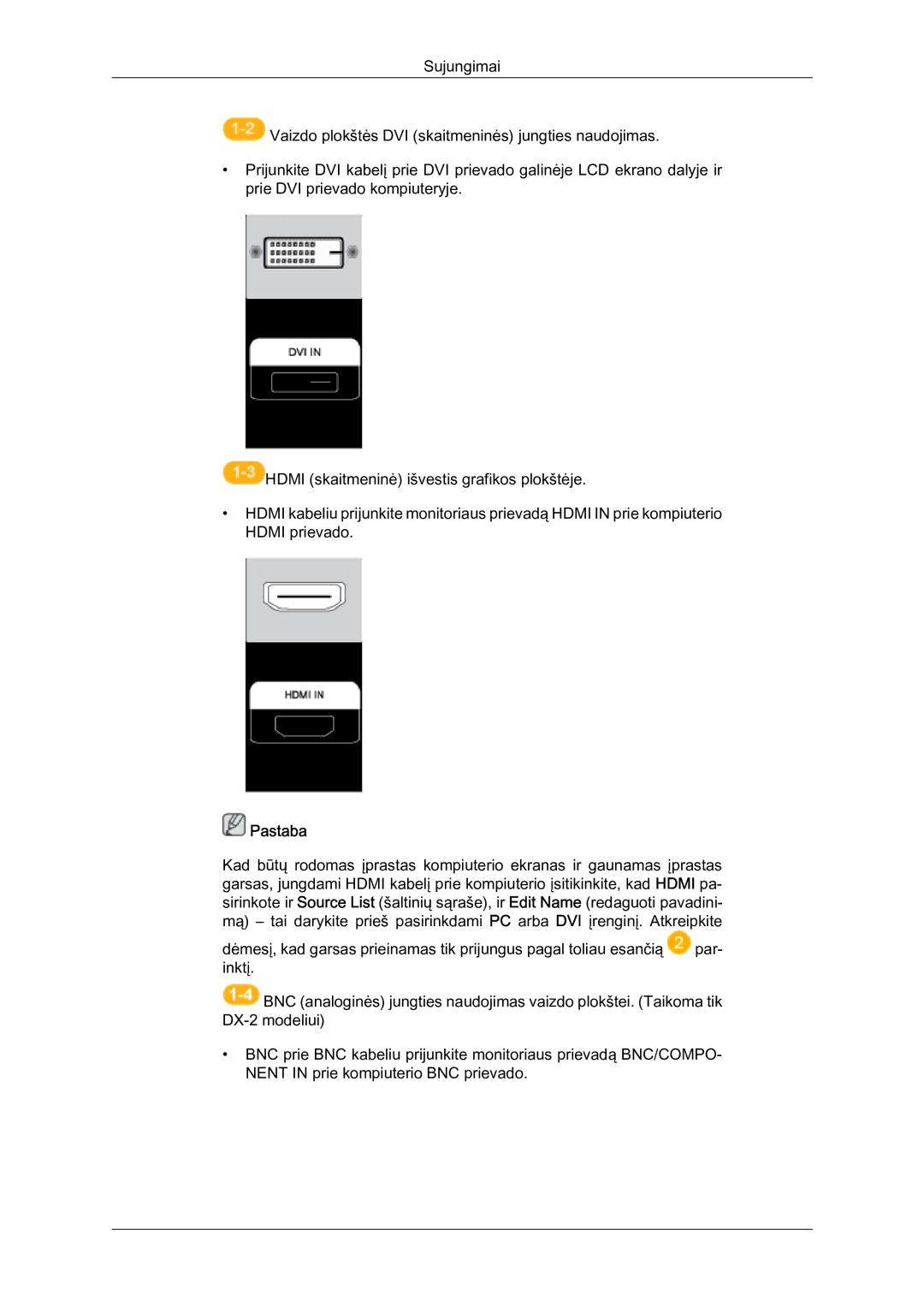 Samsung LH40BVTLBC/EN, LH46BVPLBF/EN manual Pastaba 