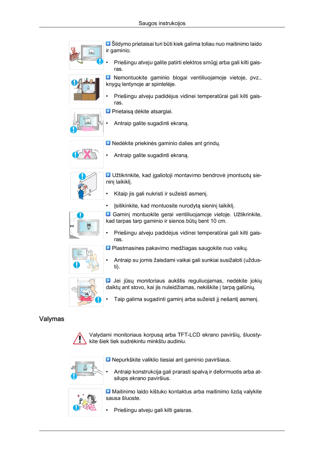 Samsung LH46BVPLBF/EN, LH40BVTLBC/EN manual Valymas 