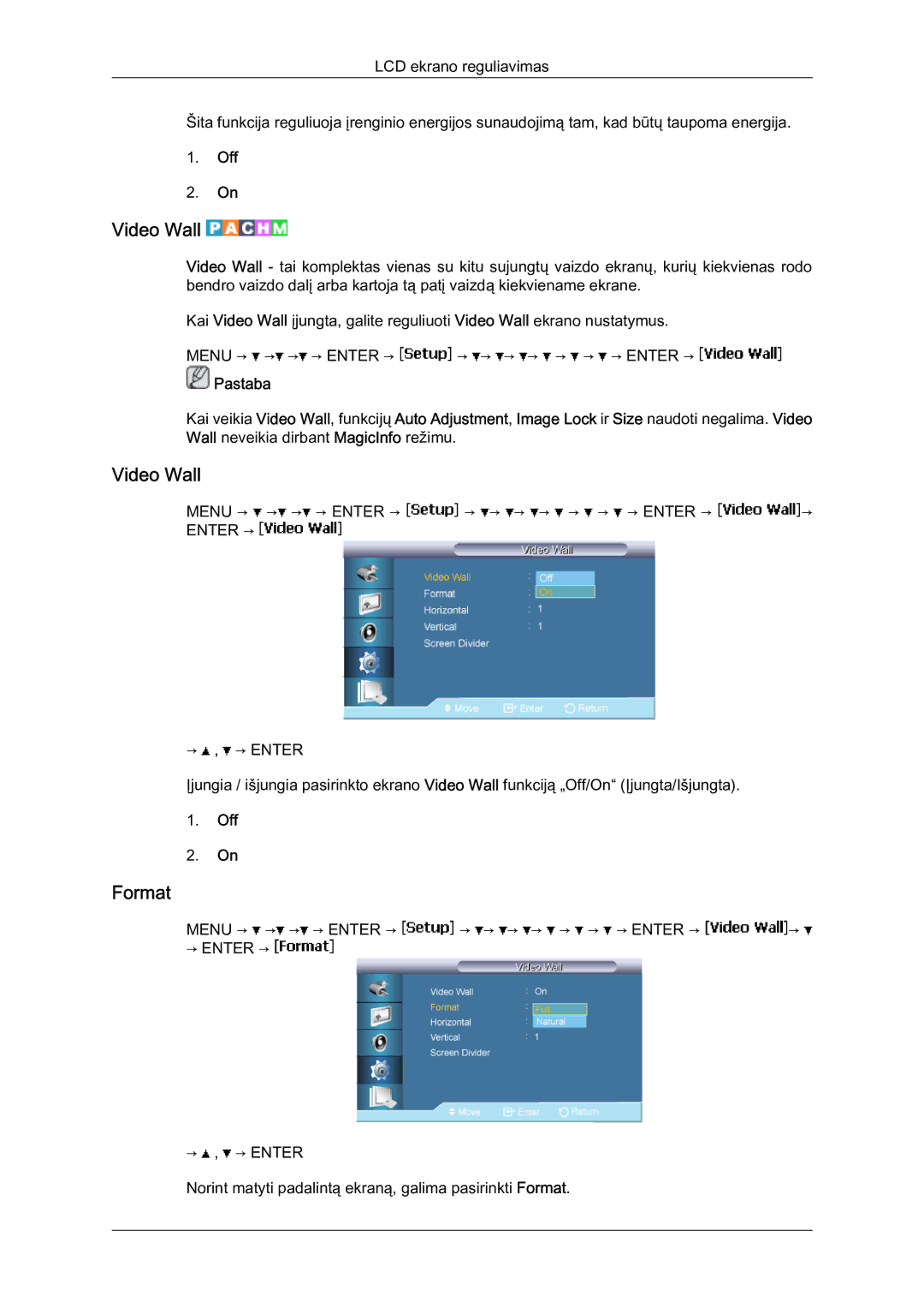 Samsung LH46BVPLBF/EN, LH40BVTLBC/EN manual Video Wall, Format 