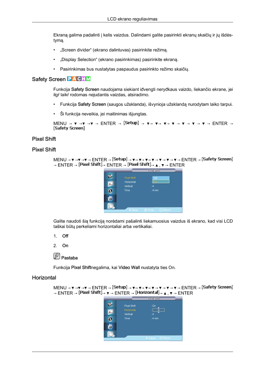 Samsung LH46BVPLBF/EN, LH40BVTLBC/EN manual Safety Screen, Pixel Shift 