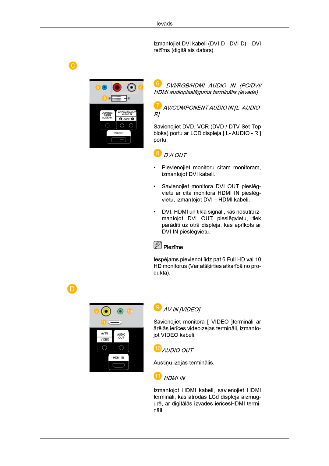 Samsung LH46BVPLBF/EN, LH40BVTLBC/EN manual AV/COMPONENT Audio in L- Audio 